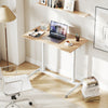 C-Shaped Mobile Standing Desk with Adjustable Height and Lockable Wheels-Natural