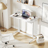 C-Shaped Mobile Standing Desk with Adjustable Height and Lockable Wheels-White
