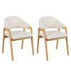 Modern Dining Chair Set of 2 with Padded Seat and Ergonomic Curved Backrest-White