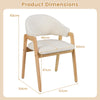 Modern Dining Chair Set of 2 with Padded Seat and Ergonomic Curved Backrest-White