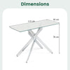 Modern Glass Console Table with Tempered Glass Top and Tubular Legs-Silver