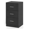 Modern Nightstand End Table with 3 Storage Drawers 2 Anti-tip Kits-Black