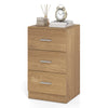 Modern Nightstand End Table with 3 Storage Drawers 2 Anti-tip Kits-Natural