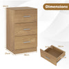 Modern Nightstand End Table with 3 Storage Drawers 2 Anti-tip Kits-Natural