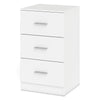Modern Nightstand End Table with 3 Storage Drawers 2 Anti-tip Kits-White