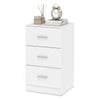 Modern Nightstand End Table with 3 Storage Drawers 2 Anti-tip Kits-White