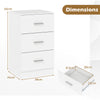 Modern Nightstand End Table with 3 Storage Drawers 2 Anti-tip Kits-White