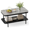 Modern Rectangular Coffee Table 2-Tier Center Table-Grey