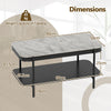 Modern Rectangular Coffee Table 2-Tier Center Table-Grey