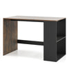 Modern Wooden Office Desk with Storage and 2 Open Shelves-Rustic Brown