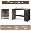 Modern Wooden Office Desk with Storage and 2 Open Shelves-Rustic Brown