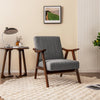 Modern Accent Chair with Armrests and Rubber Wood Frame-Light Grey