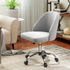 Modern Armless Office Chair with Curved Backrest and Upholstered Seat-Grey