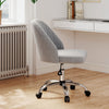 Modern Armless Office Chair with Curved Backrest and Upholstered Seat-Grey