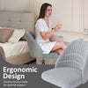 Modern Armless Office Chair with Curved Backrest and Upholstered Seat-Grey
