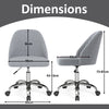 Modern Armless Office Chair with Curved Backrest and Upholstered Seat-Grey