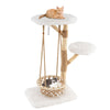 Modern Cat Tree for Indoor Adult Cats Large Kitten Tower-White
