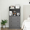 Modern Chest of Drawers Dresser with Shelves-Grey