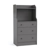 Modern Chest of Drawers Dresser with Shelves-Grey