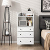 Modern Chest of Drawers Dresser with Shelves-White