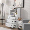 Modern Chest of Drawers Dresser with Shelves-White