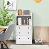 Modern Chest of Drawers Dresser with Shelves-White
