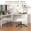 Modern Cross Legged Swivel Task Chair with Wheels-Beige