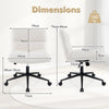 Modern Cross Legged Swivel Task Chair with Wheels-Beige