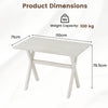 Modern Dining Table Wooden Kitchen Table with X-shaped Frame and with Wood Grain Texture Tabletop-White