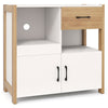 Modern Farmhouse Coffee Bar Cabinet with Drawer for Dining Room-White