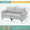 Modular Sectional Sofa Couch with 4 USB Ports, 2 Removable Bolsters-Light Grey
