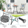 Mosaic Chairs for Patio Set of 2 Metal Folding Chairs with Decorative Backrest
