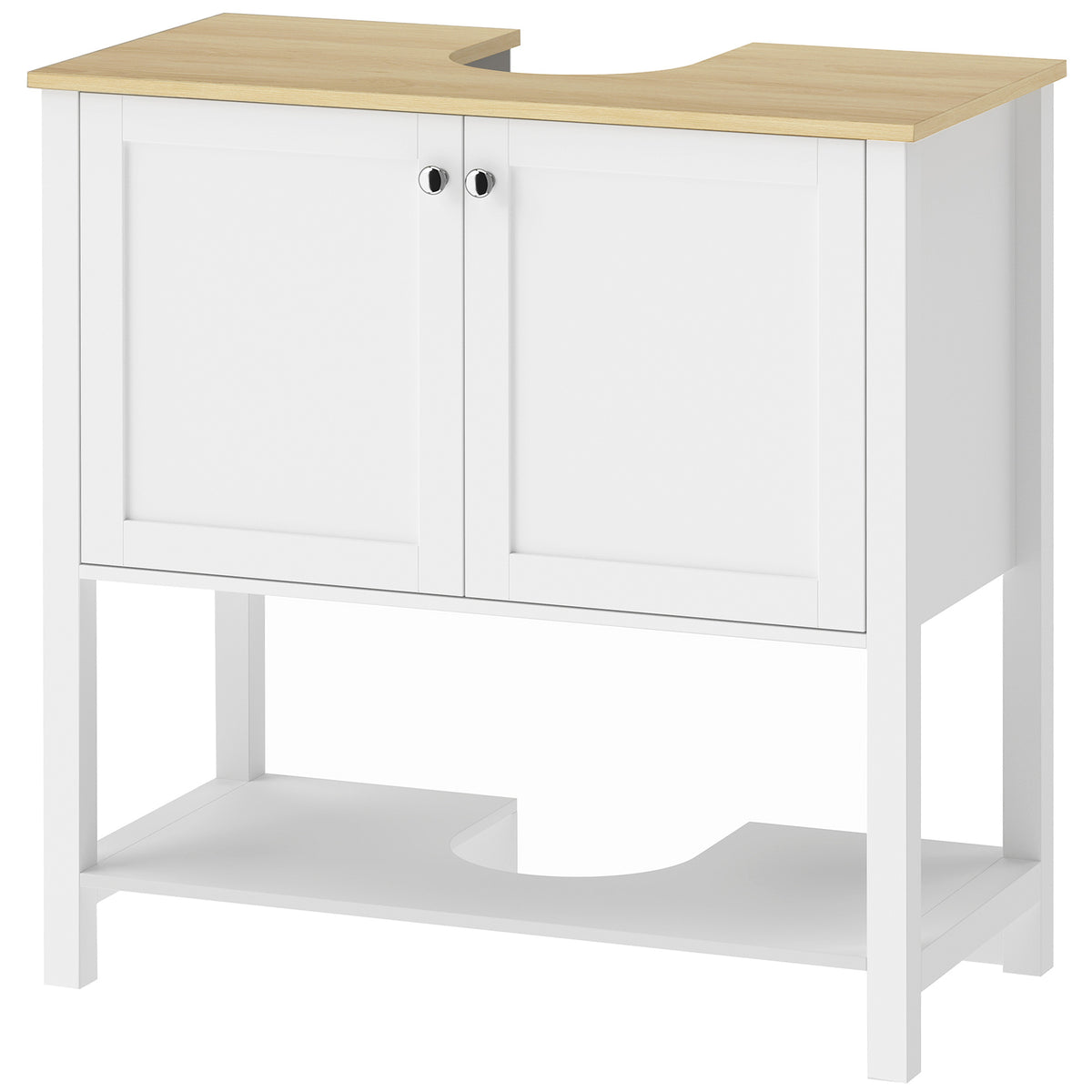 HOMCOM Under Sink Bathroom Cabinet with 2 Doors in White