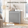 HOMCOM 93 x 88.5cm Rustic-Look Radiator Cover - Grey