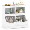 Multi-Bin Toy Storage Cabinet for Children's Room and Playroom-White