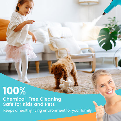 Multi-Surface Handheld Steam Cleaner with Safety Lock-Blue