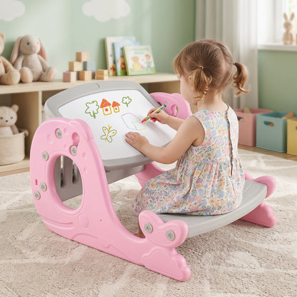 Multi-functional Convertible Kids Activity Table Set-Pink