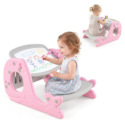 Multi-functional Convertible Kids Activity Table Set-Pink