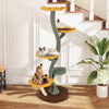 Multi-layer Cat Tower Sunflower Style with 4 Flower-shaped Platforms-Yellow