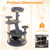 Multi-level Kitty Tower with Padded Perch and Scratching Posts-Grey