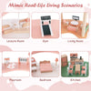 Multi-Layer Wooden Dollhouse Versatile Kids Playhouse Toy with 7-Room-Pink