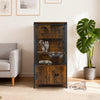 Multi-level Cat Cabinet Cage Metal Frame with Cat Bowel and Cabinet