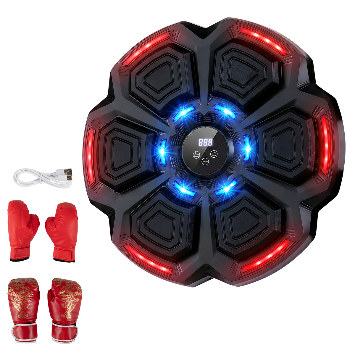 Music Boxing Machine with Gloves and Bluetooth Rhythm10 Speeds for Home