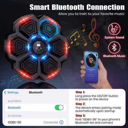Music Boxing Machine with Gloves and Bluetooth Rhythm10 Speeds for Home
