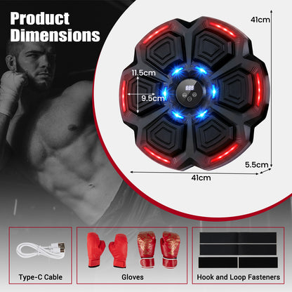 Music Boxing Machine with Gloves and Bluetooth Rhythm10 Speeds for Home