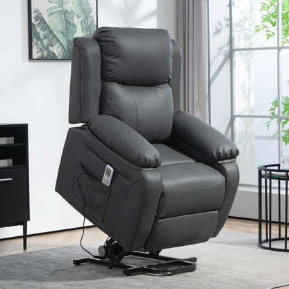 HOMCOM Riser and Recliner Chair with Vibration Massage in Dark Grey