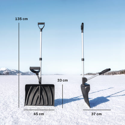 Outsunny Heavy-Duty Snow Shovel with Assist Handle in Black