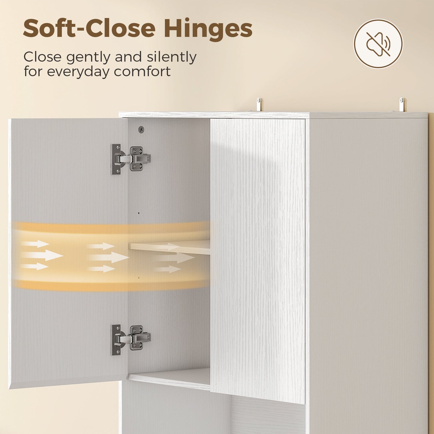HOMCOM 170 cm Kitchen Pantry Cabinet, Freestanding Storage Cabinet with Soft-Close Hinges, White Wood Effect