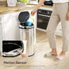 HOMCOM 42L Stainless Steel Sensor Bin - Silver Tone