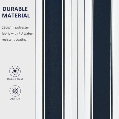 Outsunny Manual Retractable Awning in Blue and White